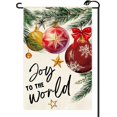 thumbnail image 1 of Christmas Ball Joy To The World Garden Flag 12x18 Inch Vertical Double Sided Winter Seasonal Holly Ornament Baubles Small Flags Farmhouse Outside Decoration For Yard SD03, 1 of 1