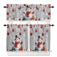 thumbnail image 1 of Christmas Ball Kitchen Curtains and Valances Set, Snowman Gifts Xmas Tree Snowflake Grey Rod Pocket Window Valance 18 Inch Window Curtain Panels for Living Room Bedroom Laundry, 27.5x24in, 3 Pieces, 1 of 7