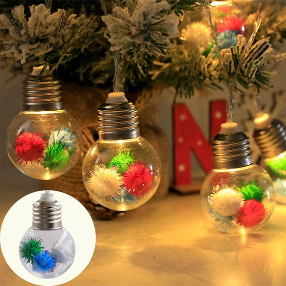 (Off-Season Clearance)Christmas Ball Lights - 6.5ft Battery Powered Yellow Filigree Light String for Tree, Wall & Outdoor Decor with 10 LED Bulbs