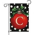 thumbnail image 1 of Christmas Ball Monogram Garden Flag 12x18 Double Sided Burlap, Small Welcome Initial Letter C Family Last Name Yard House Flag Outdoor Decoration (ONLY FLAG), 1 of 6
