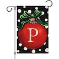 thumbnail image 1 of Christmas Ball Monogram Garden Flag 12x18 Double Sided Burlap, Small Welcome Initial Letter P Family Last Name Yard House Flag Outdoor Decoration (ONLY FLAG), 1 of 6