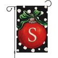 thumbnail image 1 of Christmas Ball Monogram Garden Flag 12x18 Double Sided Burlap, Small Welcome Initial Letter S Family Last Name Yard House Flag Outdoor Decoration (ONLY FLAG), 1 of 6