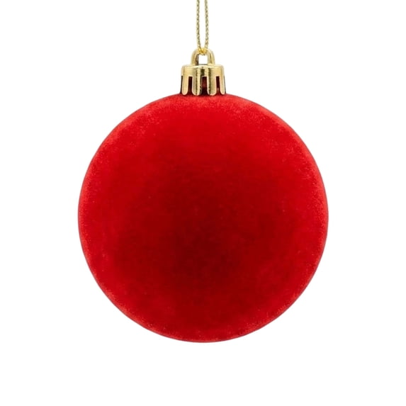 Christmas Ball Ornament 3.1 Inch Flocked Velvet Shatterproof Christmas Tree Decor Hanging Bauble Sold Individually Holiday Home