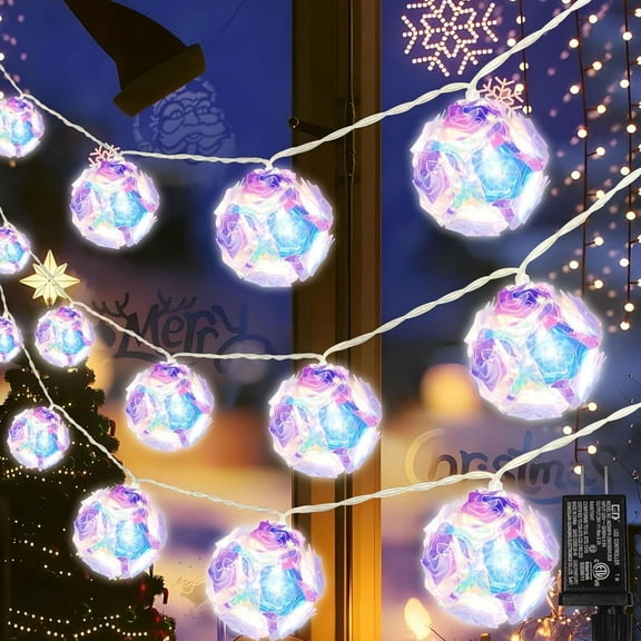 Christmas Ball Ornament Lights,17FT 20 Bulbs Christmas Tree Lights, Indoor or Outdoor Christmas String Lights,Plug in Expandable Wire Lights for Christmas Holiday Party,White