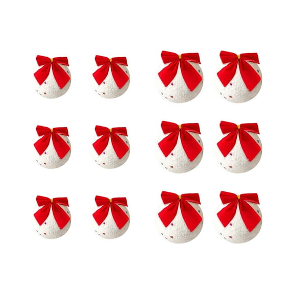 Christmas Ball Ornament Set – 12PCS Plastic Snowball Tree Pendants with Hooks & Snowflakes – Shatterproof Baubles for Tree, Window, Party, or Shop Display Décor