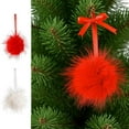 thumbnail image 1 of Christmas Ball Ornaments 1 Pcs - 3 inch Large Shatterproof Christmas Balls, Cute Furball Decorations Indoor, Holiday Party Hanging Ornaments for Xmas Tree, Wreath, Vines, Red, 1 of 3