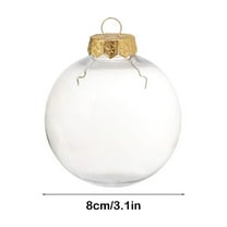 Christmas Ball Ornaments 1 Pcs - 3 inch Large Shatterproof Christmas Balls, Transparent Hollow Decorations Indoor, Aesthetic Holiday Party Hanging Ornaments for Xmas Tree, Wreath, Vines, White