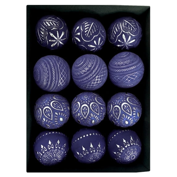 Christmas Ball Ornaments 12-Pack Antique Vintage Set, 8cm Christmas Tree Decorations with Classic Hanging Balls in Storage Box for Holiday Display by OVFUIZ