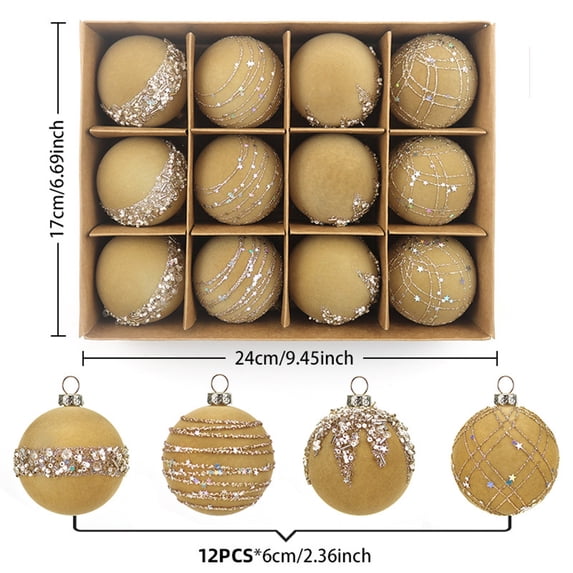Christmas Ball Ornaments 12 Pcs 2.36" Shatterproof Christmas Tree Decorations Xmas Tree Christmas Ornaments Balls with Hanging Loop for Halloween Wedding Holiday Party Wreath Home Decor