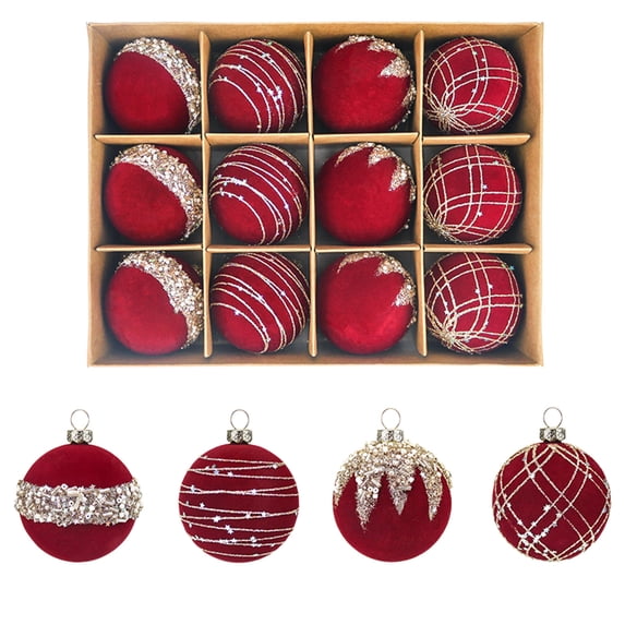 Christmas Ball Ornaments 12 Pcs 2.36" Shatterproof Christmas Tree Decorations Xmas Tree Christmas Ornaments Balls with Hanging Loop for Halloween Wedding Holiday Party Wreath Home Decor