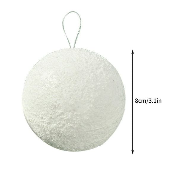 Christmas Ball Ornaments 12 Pcs - 3 inch Large Shatterproof Christmas Balls, Simulated Cute Snowball Decorations Indoor, Classic Holiday Party Hanging Ornaments for Xmas Tree, Wreath, Vines, White