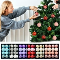 Christmas Ball Ornaments 16 Pcs - 2 inch Large Shatterproof Christmas Balls, Retro Style Painted Decorations Indoor, Aesthetic Holiday Party Hanging Ornaments for Xmas Tree, Wreath, Vines, Blue