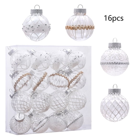 Christmas Ball Ornaments – 16PCS Durable Plastic Baubles in Red, White & Rose Gold – Holiday Hanging Decorations for Tree, Home, Parties & Gift Wrapping