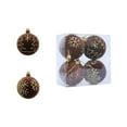 thumbnail image 1 of Christmas Ball Ornaments, 2.36 Inches Brown Christmas Tree Decorations, Large Shatterproof Luxury Silk Jute Twine Gold String Rustic Ornaments for Xmas Tree, Wedding, Party Decor, 1 of 5