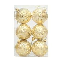 Christmas Ball Ornaments 2.36" Xmas Tree Shatterproof Plastic Hanging Decorations for Holiday Party Indoor Outdoor 6 Pcs