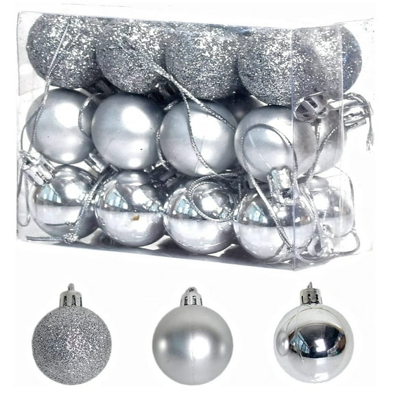 Christmas Ball Ornaments 24Pcs 1.18-Inch Christmas Tree Decorations for Xmas Tree Balls, Ideal for Holiday Christmas Party Wreath Tabletop Tree Decor Ornaments