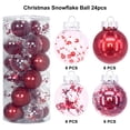 thumbnail image 1 of Christmas Ball Ornaments,24ct Shatterproof Plastic Decorative Christmas Ornaments Hanging Xmas Tree Baubles Set with Stuffed Delicate Glittering Decorations for Holiday Party Home Decor(Red), 1 of 6