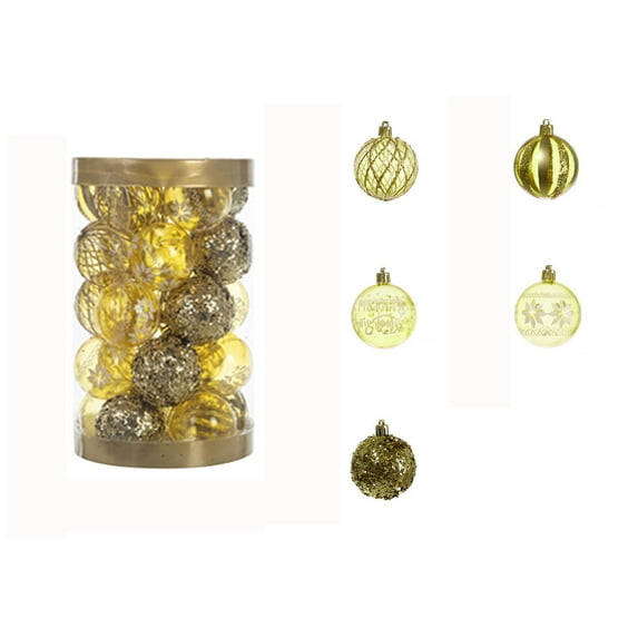 Christmas Ball Ornaments 25PCS Shatterproof Decorative Hanging Ball Ornament With Stuffed Delicate Decorations Xmas Tree Balls For Halloween Holiday