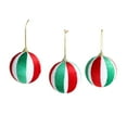 thumbnail image 1 of Christmas Ball Ornaments 3.15" Hanging Ornaments Red Green White Christmas Balls Polka Dots Stripes Plastic Balls for Xmas Tree Decoration, 3pcs, 1 of 6
