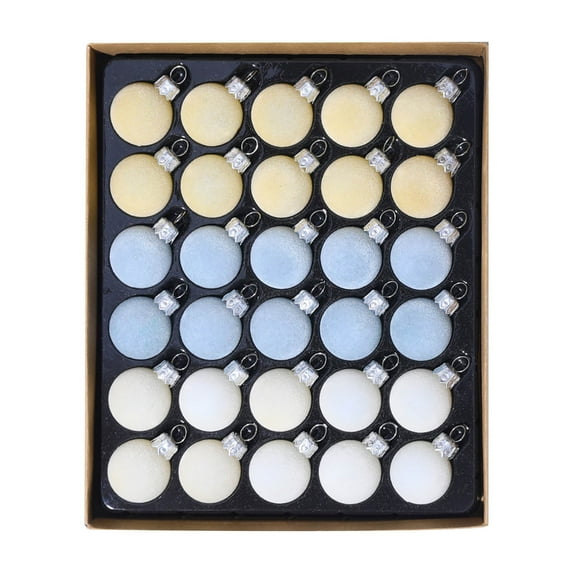 Christmas Ball Ornaments 3cm 30pcs – Flocked Mini Christmas Tree Decorations with Hooks & Strings – Shatterproof Holiday Baubles for Xmas Tree, Wreaths, Walls & Home Decor