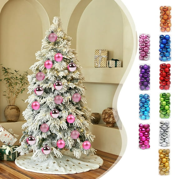 Christmas Ball Ornaments under $5! Bzdzmqm 24PC Christmas Baubles Ornaments Set, 40mm Shatterproof Tree Decorations, Colorful Christmas Ball Ornaments, Holiday Party Decorations