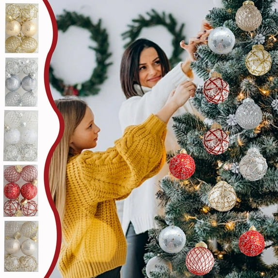 Christmas Ball Ornaments 6 Pcs - 2 inch Large Shatterproof Christmas Balls, Premium Decorations Indoor, Aesthetic Holiday Party Hanging Ornaments for Xmas Tree, Wreath, Vines, Silver