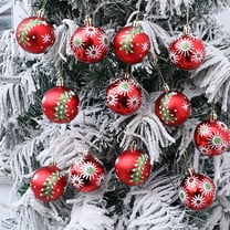 Christmas Ball Ornaments 6 Pcs - 2 inch Large Shatterproof Christmas Balls, Snowflake Decorations Indoor, Classic Holiday Party Hanging Ornaments for Xmas Tree, Wreath, Vines, Multicolor