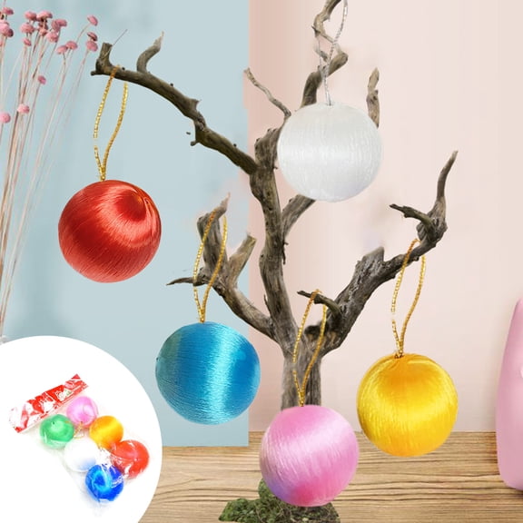 Christmas Ball Ornaments, 6 Piece Foam Hanging Balls in Three Sizes with Lightweight Design and Easy Hang Ropes, Holiday Tree Decorations for Home Offices Weddings Parties and Christmas