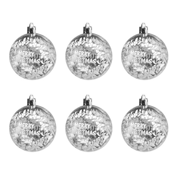 Christmas Ball Ornaments 6cm/2.36" Shatterproof Clear Large Plastic Christmas Tree Decoration, Delicate Hanging Ornaments for Xmas Party, Wedding, Holiday and Home Décor