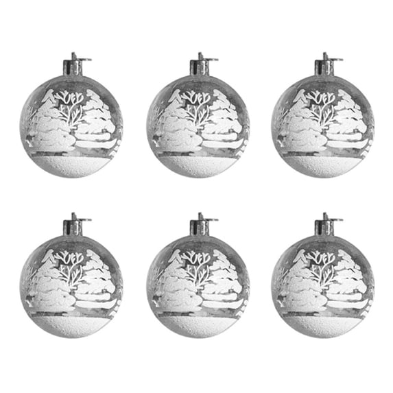 Christmas Ball Ornaments 6cm/2.36" Shatterproof Clear Large Plastic Christmas Tree Decoration, Delicate Hanging Ornaments for Xmas Party, Wedding, Holiday and Home Décor