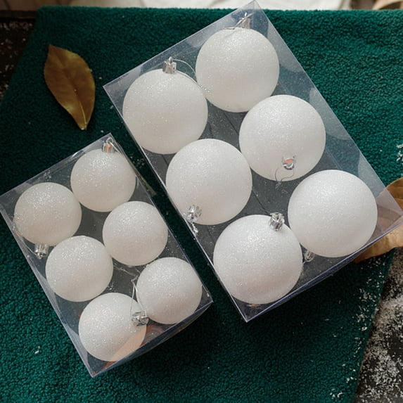 Christmas Ball Ornaments, 6pc Set White Christmas Tree Ornament Xmas Trees Wedding Party Decorations