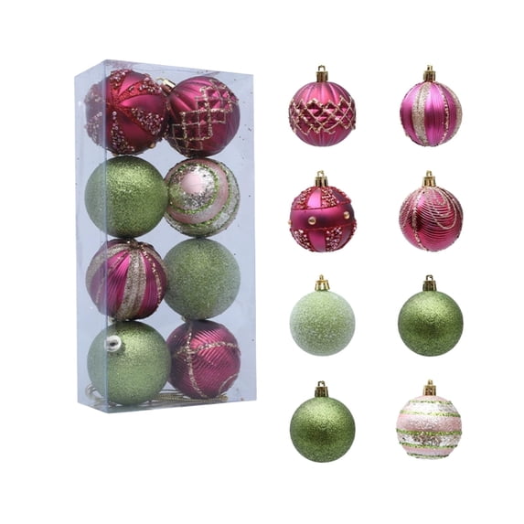 Christmas Ball Ornaments 8Pcs 2.36 Inch Glittering Shatterproof Christmas Tree Hanging Bulbs Xmas Ornaments for Home Holiday Party Wedding Decorations
