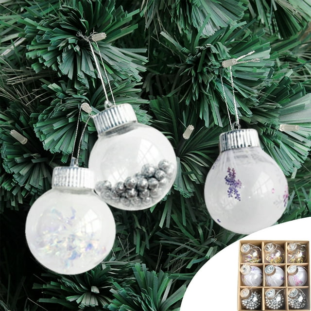 Christmas Ball Ornaments, 9pcs 60mm/2.36" Clear Shatterproof Decorative