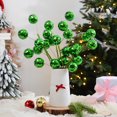 thumbnail image 1 of Christmas Ball Ornaments Branch 40cm | Sequin Mirror Holiday Decoration | Festive Plastic Foam Picks | Red Gold Silver Green | Table Centerpiece Wreath Garland Accents | Indoor Seasonal Décor, 1 of 7