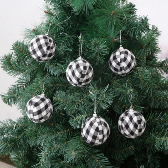 Christmas Ball Ornaments,Buffalo Plaid Christmas Tree Balls Ornaments for Holiday Wedding Party Christmas Decorations Clearance,24 Count,2.7"