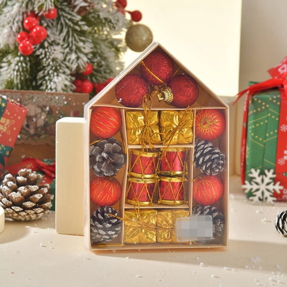 Christmas Ball Ornaments for Christmas Decorations - 19PCS Xmas Tree Mini Balls Shatterproof Assorted Ornaments with Hanging Loop for Holiday, Wreath and Party Decorations