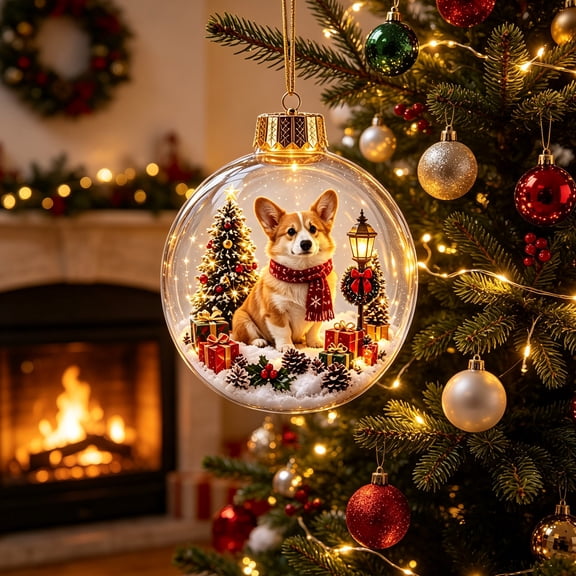 Christmas Ball Ornaments Clear Glass Look Miniature Holiday Scene Hanging Baubles Xmas Tree Party Home Decor