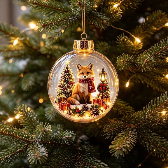 Christmas Ball Ornaments Clear Glass Look Miniature Holiday Scene Hanging Baubles Xmas Tree Party Home Decor