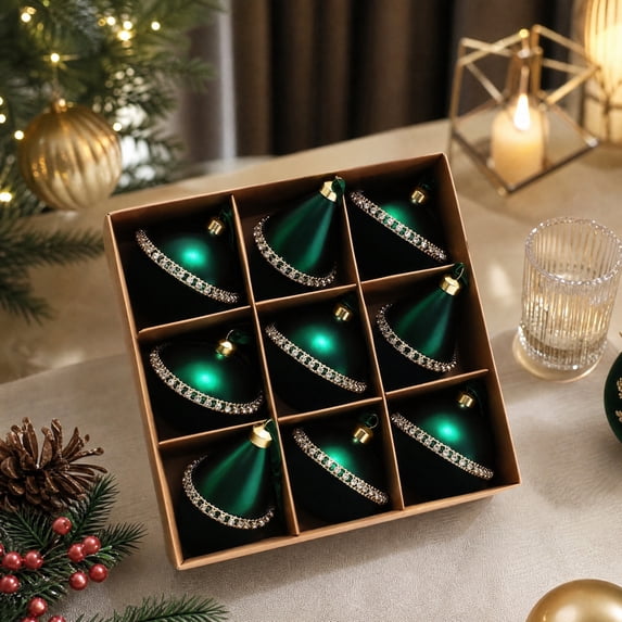 Christmas Ball Ornaments Flocked 8cm Velvet Christmas Tree Decorations Plastic Hanging Baubles Matte Holiday Ornament Window Display Party Decor Winter Home Decoration