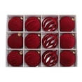 thumbnail image 1 of Christmas Ball Ornaments Flocked Matte Christmas Ball Ornaments, Shatterproof Xmas Decorative Hanging Balls 12Pcs (Red), 1 of 6