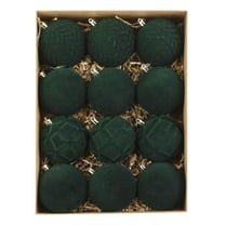 Christmas Ball Ornaments! Fwttom Christmas Tree Decorations Ball Ornaments, 12 PCS Velvet Christmas Balls Flocked Christmas Tree Ornaments Plastic Balls Xmas Decorative Hanging Ornaments 3.15 Inch