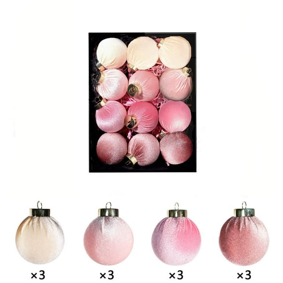 Christmas Ball Ornaments! Fwttom Christmas Tree Decorations Ball Ornaments, 12-Piece 6cm Christmas Velvet Bagged Ornaments Set