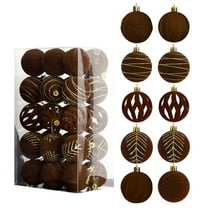 Christmas Ball Ornaments! Fwttom Christmas Tree Decorations Ball Ornaments, 30 PCS Velvet Christmas Balls Flocked Christmas Tree Ornaments Plastic Balls Xmas Decorative Hanging Ornaments