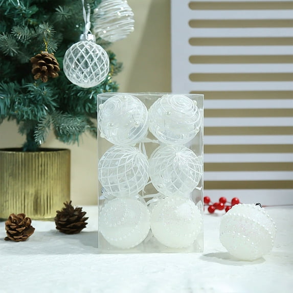Christmas Ball Ornaments! Fwttom Christmas Tree Decorations Ball Ornaments, Christmas Decorations Pet Painted Christmas Ball Set of Fashion Christmas Tree Decoration Foam Ball Hanging Color Ball