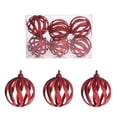 thumbnail image 1 of Christmas Ball Ornaments Glitter Christmas Cutout Balls Golden Christmas Tree Decoration Xmas Balls for Xmas Wedding Party Holiday Decorations (6PCS, Red), 1 of 7