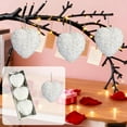 thumbnail image 1 of Christmas Ball Ornaments Glitter Sequin Heart Shaped Baubles Decoration Valentines Pearl Foam Hanging Decor （White）, 1 of 6