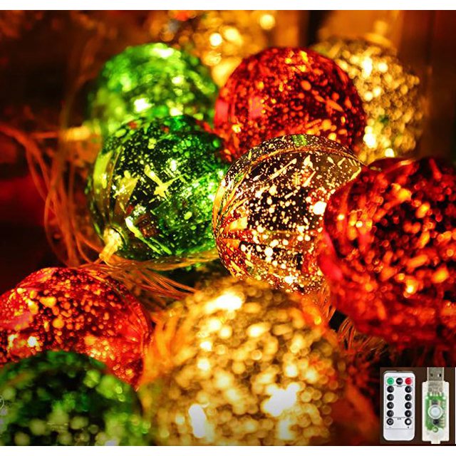 Christmas Ball Ornaments Lights Outdoor Christmas Hanging String Ball