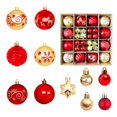 thumbnail image 1 of Christmas Ball Ornaments, Red Gold 2.4 inch PVC Shatterproof 44 Pack, for Xmas Tree Holiday Party Wedding Home Festive Decoration Hanging Decor Set, 1 of 2
