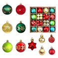 thumbnail image 1 of Christmas Ball Ornaments, Red Green Gold PVC 2.4 Inch Shatterproof 44 Pack Set, for Christmas Tree Holiday Party Home Xmas Decoration, 1 of 2