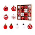 thumbnail image 1 of Christmas Ball Ornaments, Red White Printed PVC Shatterproof 2.4 Inch 44 Pack Set, for Xmas Tree Hanging Decoration Holiday Party Indoor Home Window Fireplace Mantel Seasonal Christmas Decor, 1 of 2